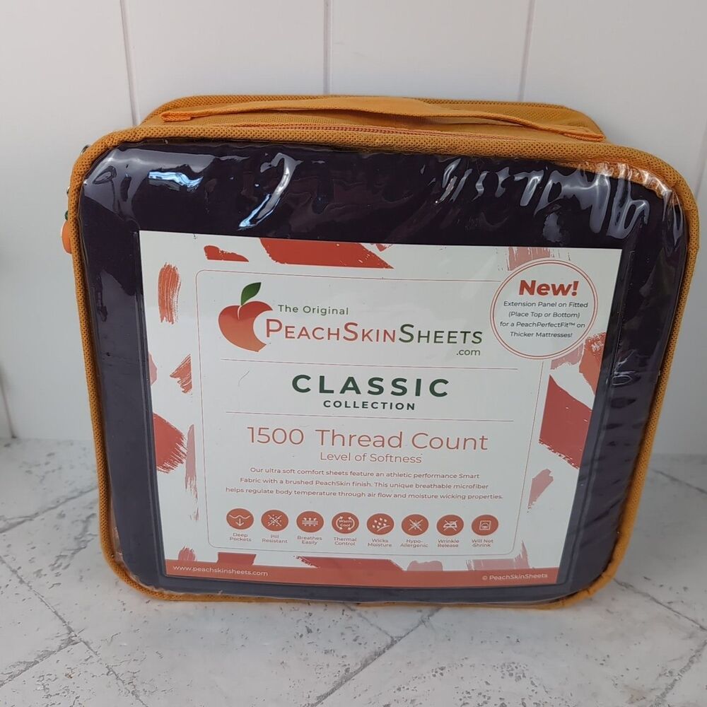 Peach Skin Sheets Classic Collection 1500TC Cali King Eggplant Dark Purple NEW